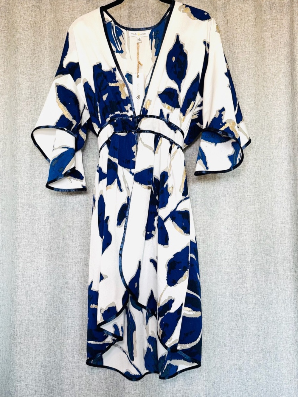Woven Heart Kimono Bathing Suit Cover Womens S Floral Art Beach Boho Resort New